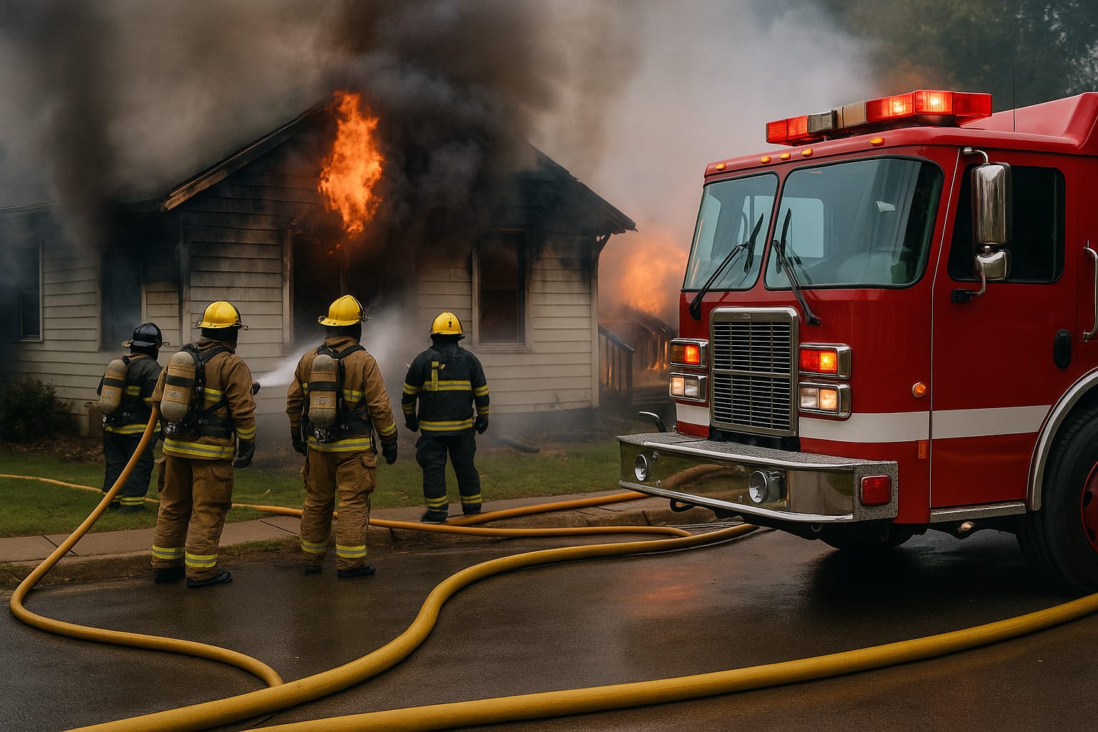 Emergency fire mitigation and board-up services