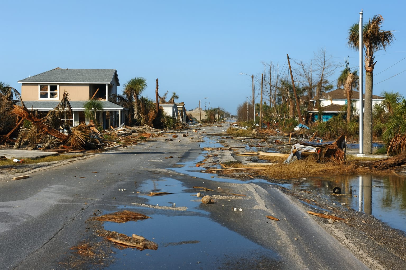 Home impacted by hurricane rain and wind